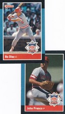1988 Donruss MLB Cincinnati Reds Bo Diaz & John Franco All Star Cards