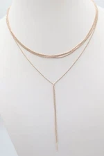 8 OTHER REASONS Rose Gold Tone Choker Lariat Layered Necklace Dainty Minimalist