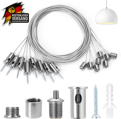 Seilaufhängung Edelstahl Deckenbefestiger Set 8 Stück 1.5M x 1.5M LED Panel