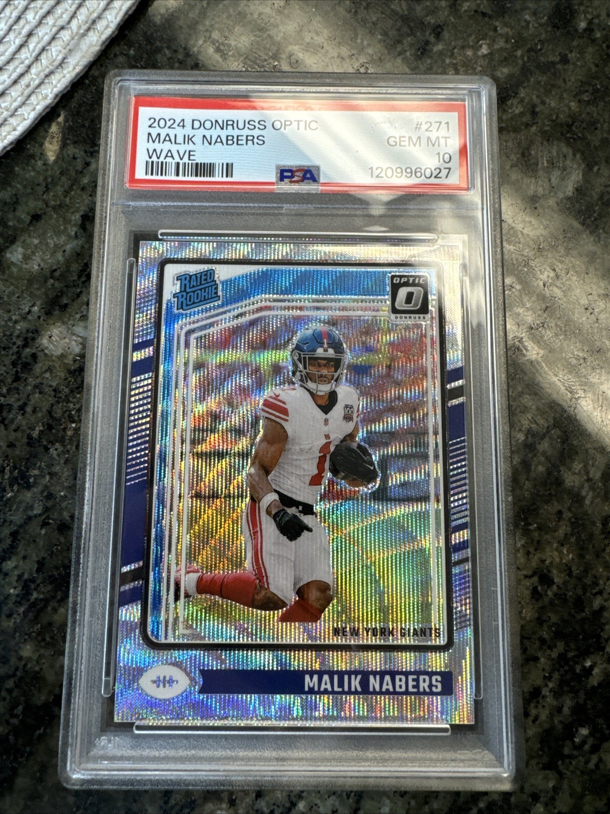 2024 Panini Donruss Optic - Malik Nabers #271 Silver Wave /300 PSA 10