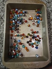 1 Ibs 6 Oz Assorted Vintage Glass Marbles - Lot P