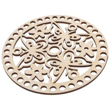 2 Pcs Diy Basket Weaving Bottom Supply Wooden Bottoms for Crochet