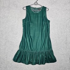 J.Crew Size 8 Women's Velvet Ruffle Hem Holiday Shift Sleeveless Lined Dress