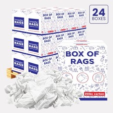 White Knit T-Shirt Rags Cotton Wiping Cleaning Cloths 600 LB Pallet 24x25 Boxes