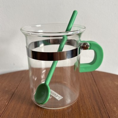 Bodum x MoMA gelb Kunststoff Metall Stahl Griff Chambord Glas Tasse & Löffel 300ml