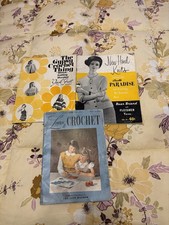 Vintage Lot of 3  1960s / 1970s Crochet and Knitting Pattern Books