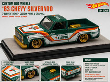 Custom Hot Wheels  83 Chevy Silverado   7-Eleven Theme w/Custom Paint Wheel Swap