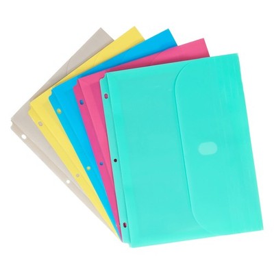 C-Line Super Heavyweight Poly Binder Pocket with Hook & Loop Closure, 1-Inch ...
