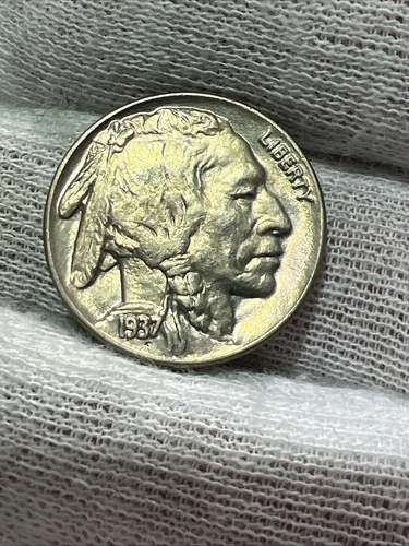 1937 Uncirculated BU MS High Grade Buffalo Nickel Beautiful Old US Coin!