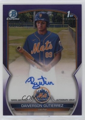 2023 Bowman Chrome Prospect Purple Refractor /250 Daiverson Gutierrez Auto l4t