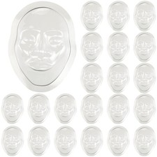 24 Pcs Plastic Face Mask Mold Clear Making Kit Paintable Face Masquerade for ...