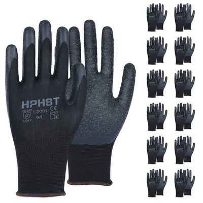 Latex Rubber Hand Coated Work Gloves - Safety Work Gloves for Men Women - Exc...