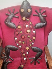 Vintage Wandkunst Metall Eidechse hängend 29 Zoll lang