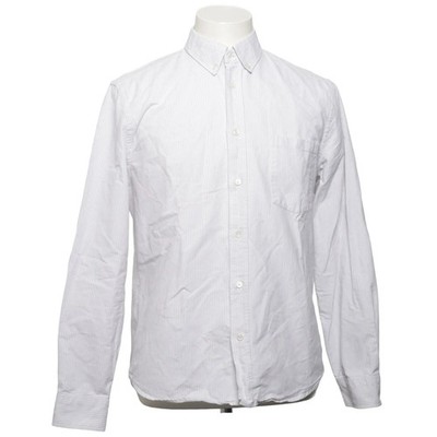 Asket, Hemd, Größe: L, The Oxford Shirt, Weiß/Grau, Bio-Baumwolle, Streifen #nIg