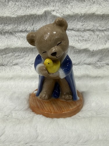 B&G Bing & Grondahl 2001 Victor Porcelain Teddy Bear Figurine Robe Bath Time