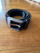 VTG Express Belt Women Medium dark Brown-like black Leather made in USA rare