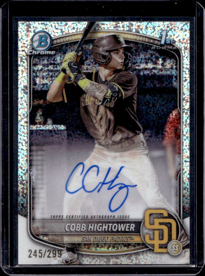 2025 Bowman Cobb Hightower Chrome Auto Speckle Refractor 1st Prospect #245/299