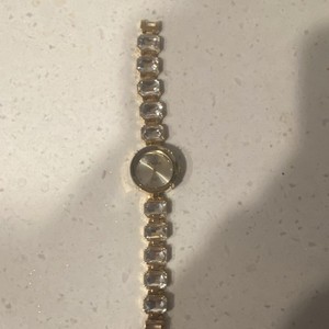 Authentic Women's Quartz Gold-Plated Watch With Crystal Stones