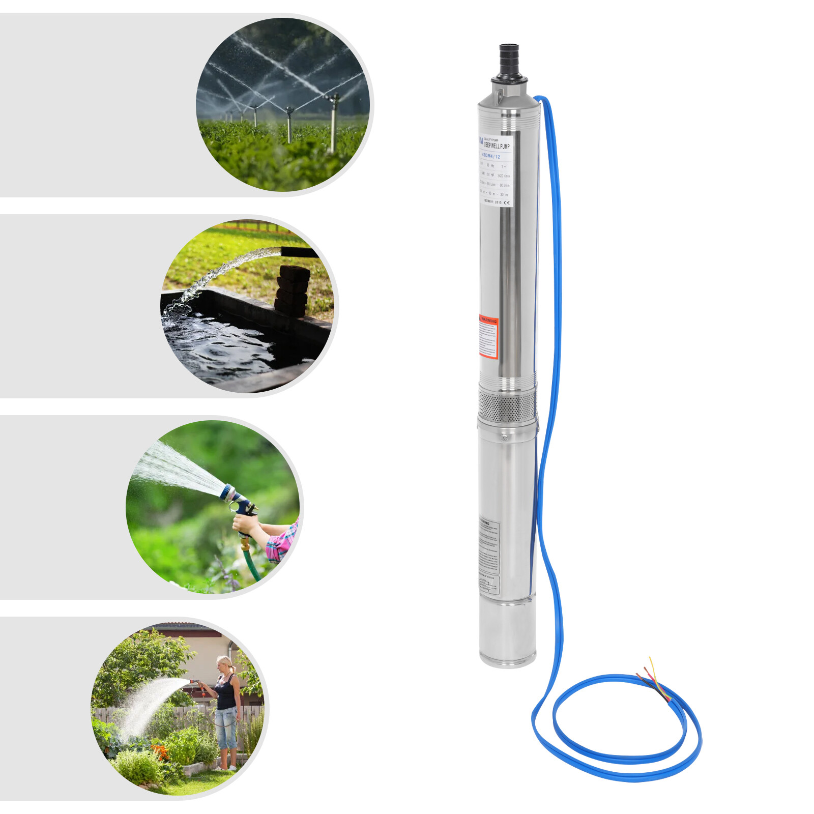 1.5KW Submersible Pump, Deep Well Pump, Deep Well Pump For Farm Irrigation