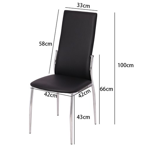 Living Room Kitchen Dining Set Glass Table and High Back Leather Chairs ZH0241DL - Picture 6 of 15
