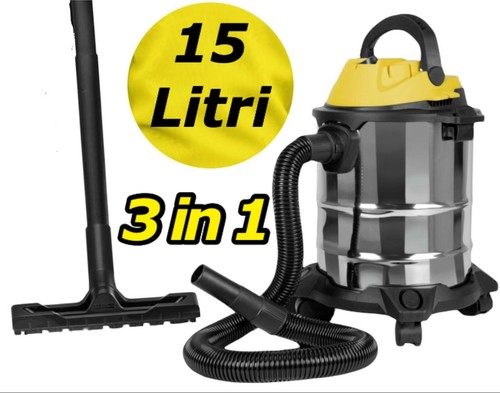 Bidone aspiratutto 1000W aspiraliquidi 3in1 aspiratore solidi liquidi  soffiatore | eBay