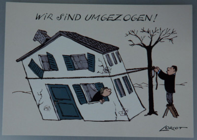 Magna Carta Kunst-Postkarte Loriot ''Wir sind umgezogen!'' um/ab 1980 (96799)