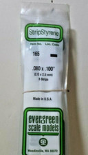 Evergreen Scale Models Plastic 165 - Size .080" x .100" -- 8 Styrene Strips