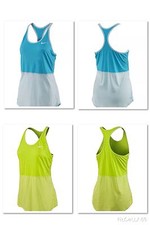 Nuevo $50 Nike Mujer Dri-Fit Touch Tank 646159 Tenis Gimnasio Yoga Azul Amarillo