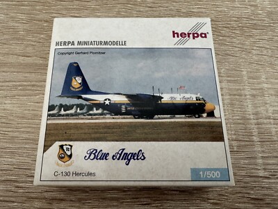 Herpa 510851 NATO Blue Angels C-130 Hercules 1:500 Neuertiger Zustand in OVP