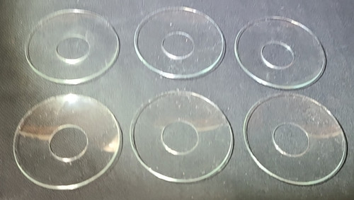 6 Vintage Glass Bobeches Candle Wax Drip Collars 2.5"