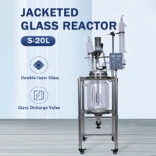 20L Double-Layer Glass Jacket Reactor Jacketed Mixing Reactor Decarboxylation US