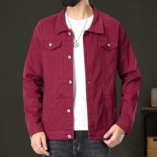 Men Spring Denim Jacket Loose Slim Denim Jacket Clothes Casual Lapel Top - Picture 26 of 27