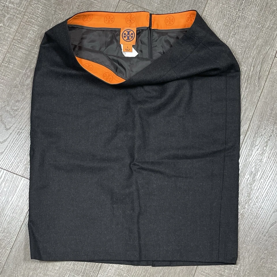 TORY BURCH Wool Skirt Pencil size 8 Grey New without tags
