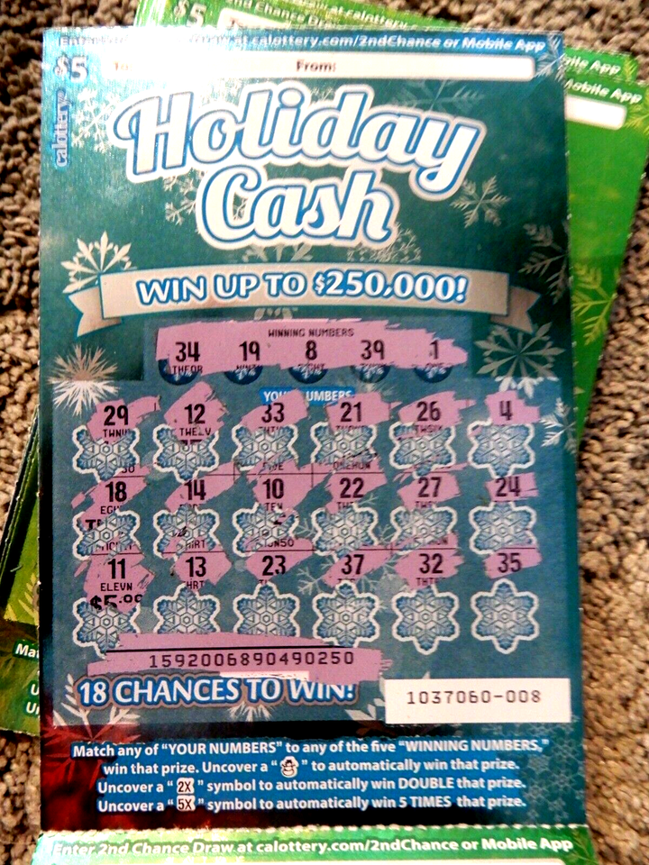 CA Lottery Scratch Off Ticket CALIFORNIA NonWinning LOT OF 119 Lotto