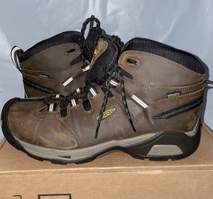 keen men's detroit mid waterproof steel toe work boots