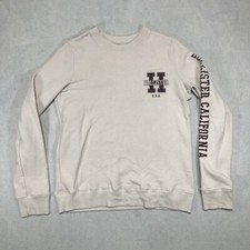 Hollister Sweatshirt Women's Small Light Pink USA Long Sleeve Cotton Blend