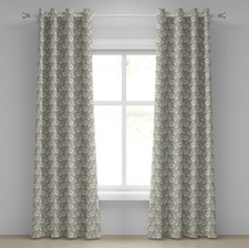 Image of Floral 2-Panels Eyelet Curtains Blooming Feminine Design