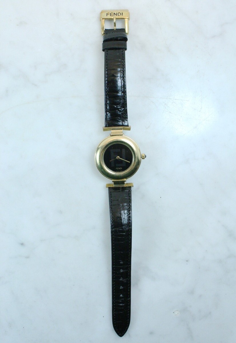 Genuine FENDI Women's Watch 320G Gold Plated SWISS Quartz 7 Jewels