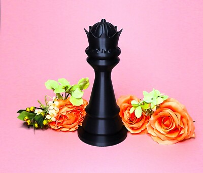 Große Königin Schachfiguren Wohnkultur - riesige schwarze Schachfigur - 3D bedruckt 