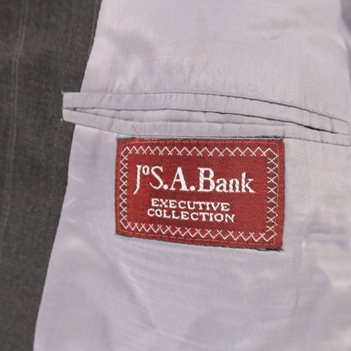 VINTAGE Jos A Bank Jacket Gray 100% Wool Sport Coat Blazer 44R - Picture 6 of 13