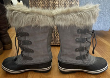 Girls Joan of the Arctic Sorel Waterproof Snow "Boots with the Fur" youth 5 Gray