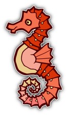 Cute Seahorse Cartoon Animal Car Bumper Sticker Decal - ''SIZES''