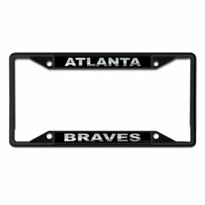 ATLANTA BRAVES MIRRORED METAL LICENSE PLATE FRAME QUALITY DOMED GRAPHICS