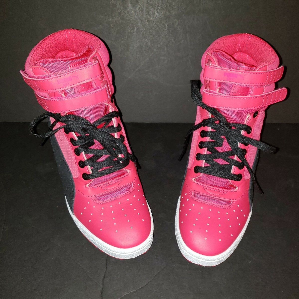 Puma Contact Sky Womens Wedge Hi-Top Sneakers Pink (Fuchsia