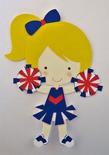 Cheerleader Girl Paper Doll Die Cut Scrapbook Embellishement