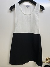TOBI CLASSIC WHITE & BLACK RACE BACK CUTE TUNIC TANK DRESS M