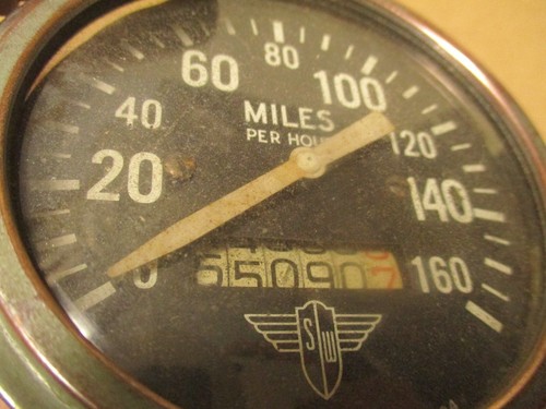 1930s 40s Stewart Warner WINGS 160 mph Speedometer Curved Glass - Picture 3 of 7
