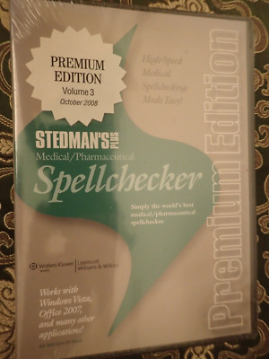 Stedman's Plus - Volume 3 - Medical/Pharmaceutical Spellchecker - CD-ROM - 2008