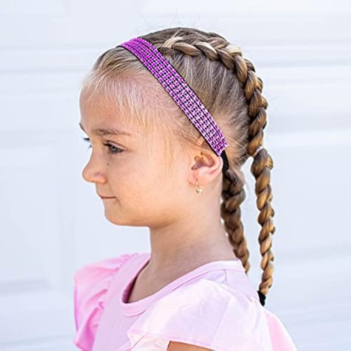 4Pcs Rhinestone Headbands Adjustable Non Slip Gymnastics Sports Hair Accessories - Picture 3 of 7