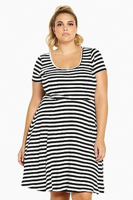 plus white skater dress